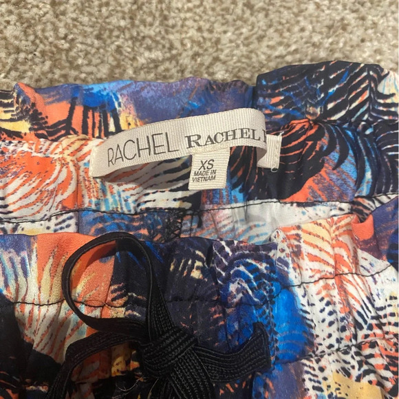RACHEL Rachel Roy Multicolor Palm Trees Tropical Tie Elastic Waist Pants Sz XS - Picture 7 of 8